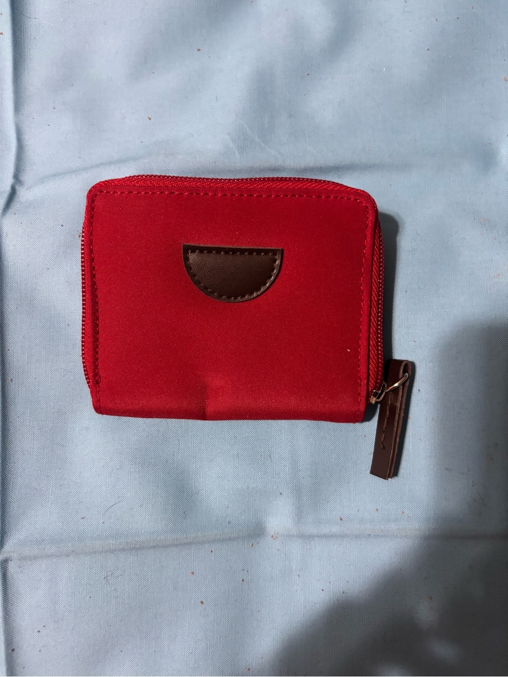 Red Compact Zip Wallet for Men - Minimal Everyday Carry